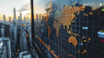 Global economic data on a screen photo