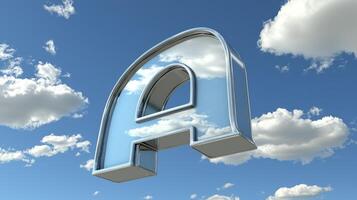 Clouds and letter a in blue sky with clouds photo