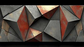 A large abstract wall with geometric shapes photo