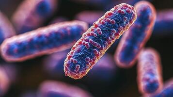 Bacteria in a microscope image photo