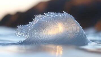 A wave is crashing into the ocean photo