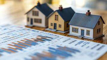 House model on a financial graph photo