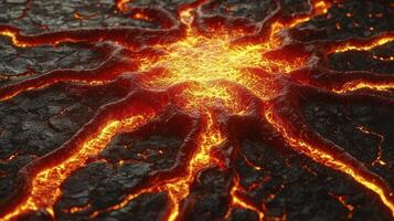 A lava rock with flames coming out of it photo