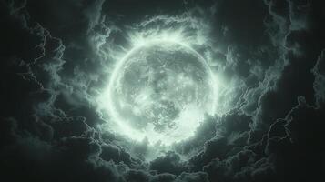 A full moon in the sky with clouds photo