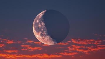 The moon is seen in the sky with clouds photo