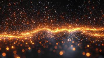 Abstract background with glowing orange lights photo