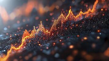 An image of a stock chart with a line of dots photo