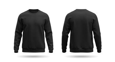 Sweatshirt mockup template, black, front and back view photo
