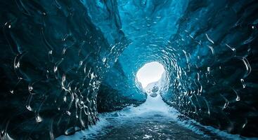 A tunnel that is filled with ice and water photo