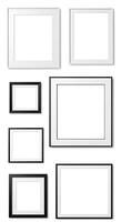 Various blank white frames on a white background photo