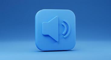 A blue button with a sound icon on it photo
