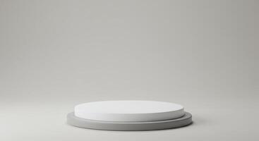 A white round object on a gray surface photo