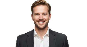 A man in a suit smiling for the camera photo