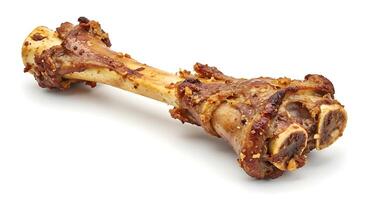 A large bone with meat on it photo