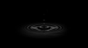 A black and white photo of a drop of water