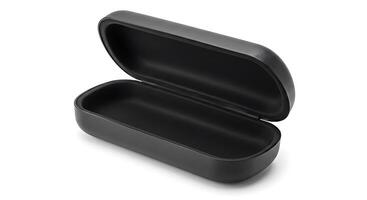 A black plastic container with a lid on it photo