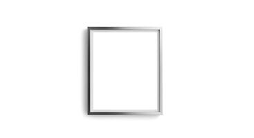 A white frame with a silver frame on a white wall photo