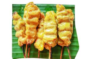 Top view of Pork satay photo