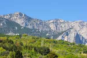 Scenic view of the Crimean Mountains in summertime photo