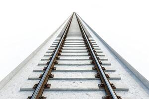 Railroad track,rails leading into the distance,forward photo