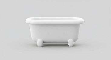 A white plastic tub sitting on a table photo