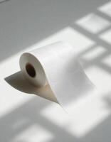 White Adhesive Label Roll in Sunlight photo
