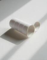 Minimal White Label Roll in Sunlight photo