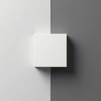White square on grey background photo