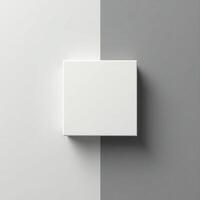 White square box on grey background photo