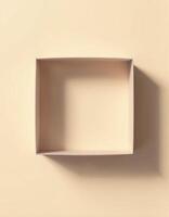 Empty box on a beige background photo