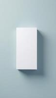Blank white box on a blue background photo