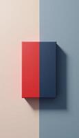 A red and blue box on a blue and red background photo