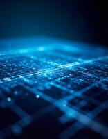 A blue background with a network of lines photo