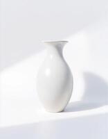 Matte Slim Vase with Angular Rim in Studio Scene photo
