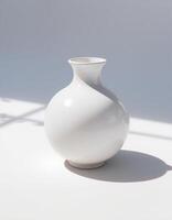Flat Base Vase with Smooth Curves and Soft Hue photo