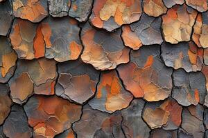 Close-up view of intricate bark texture patterns. photo