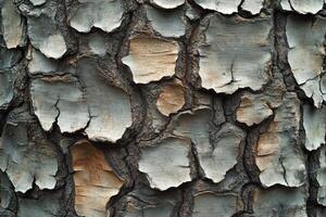 Close up view of a textured tree bark surface photo