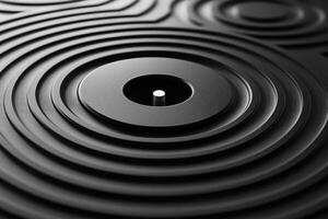 Abstract design with concentric circles and textured surface. photo