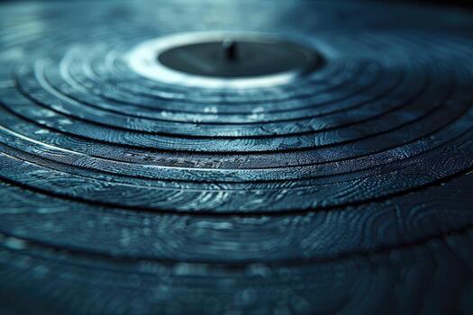 Close-up view of concentric circles and decorative patterns on a dark surface. photo