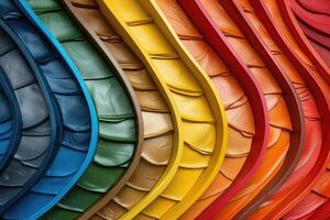 Colorful, textured surfaces arranged in an abstract pattern. photo
