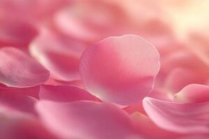 Delicate pink rose petals softly clustered together. photo