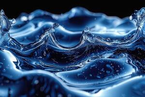 Detailed close-up view of dynamic liquid waves. photo