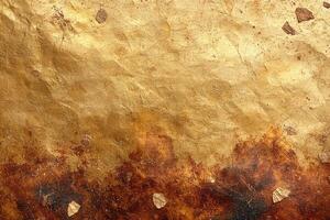 Textured surface of golden and brown material. photo