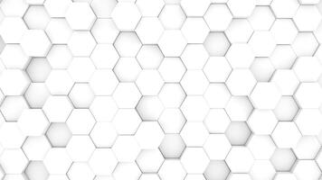 Clean White Hexagonal Pattern Loop Minimal Tech Background Animation in 4k video