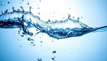 Close-up view of a dynamic water wave's surface. photo