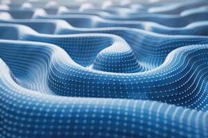 Abstract digital wave patterns with light blue mesh. photo