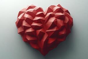 Geometric heart shape design against a light backdrop. photo
