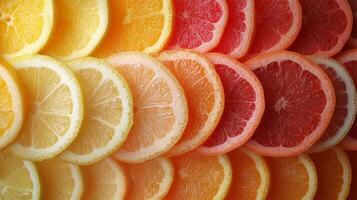 A close up of slices of citrus fruit photo