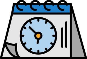 Calendar icon with clock on it vector