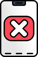 A red x on a white background vector